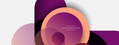 Vektör yuvarlak şekilli daireler minimum geometrik arkaplan. Duvar kağıdı afişi veya iniş sayfası için vektör illüstrasyonu