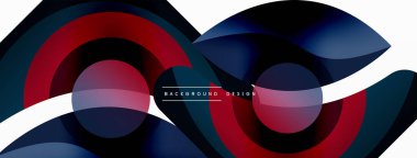 Renkli geometrik şekilli soyut arkaplan. Yuvarlak şekilli, daire ve çizgilerle çok güzel bir arka plan. Geometrik tasarım. Vektör illüstrasyonu