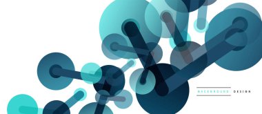 Çizgi noktaları geometrik soyut arkaplan bağlantıları. Çizgilerle birbirine bağlı çemberler. Duvar kağıdı, afiş, arkaplan veya iniş için moda tekno iş şablonu