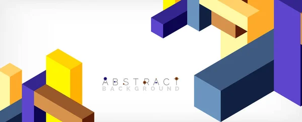 Abstraktní pozadí. 3D kostky, krychlové prvky a bloky. Techno nebo obchodní koncept na tapetu, banner, pozadí, přistávací stránka — Stockový vektor