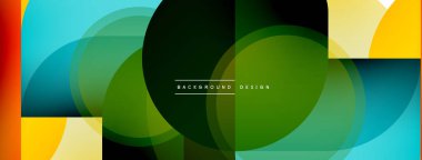 Yaratıcı geometrik duvar kağıdı. Asgari çember üçgen ve kare çizgi soyut arkaplan. Duvar kağıdı afişi veya iniş sayfası için vektör illüstrasyonu