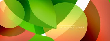 Renkli geometrik şekilli soyut arkaplan. Yuvarlak şekilli, daire ve çizgilerle çok güzel bir arka plan. Geometrik tasarım. Vektör illüstrasyonu