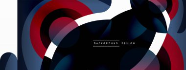 Renkli geometrik şekilli soyut arkaplan. Yuvarlak şekilli, daire ve çizgilerle çok güzel bir arka plan. Geometrik tasarım. Vektör illüstrasyonu