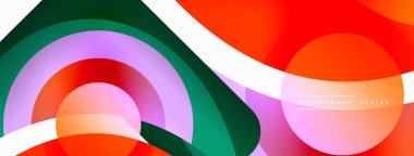 Yaratıcı geometrik duvar kağıdı. Asgari soyut arkaplan. Duvar kağıdı arkaplanı veya iniş sayfası için daire dalga ve yuvarlak şekiller kompozisyon vektör çizimi