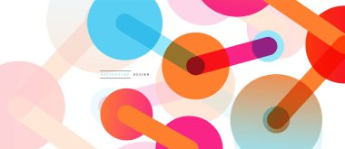 Soyut arkaplan. Yuvarlak noktalar çizgilerle birleşti. Duvar kağıdı, afiş, arkaplan veya iniş için moda tekno iş şablonu