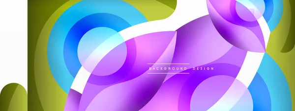 Abstrakter Hintergrund mit farbigen geometrischen Formen. Schöne minimalistische Kulisse mit runden Formen Kreise und Linien. Geometrisches Design. Vektorillustration — Stockvektor