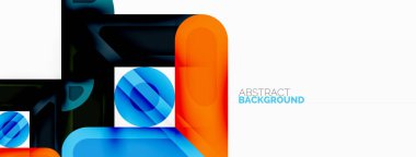 Yaratıcı geometrik duvar kağıdı. Asgari soyut arkaplan. Daire çizgileri, duvar kağıdı arkaplanı veya iniş sayfası için kompozisyon vektör illüstrasyonunu kareler