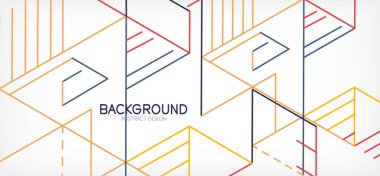 Soyut arkaplan. Beyaz arkaplanda renk çizgileri. Doğrusal soyut kompozisyon. Duvar kağıdı, afiş, arkaplan, iniş sayfası için tekno veya iş konsepti