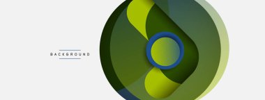 Çember ve yuvarlak şekiller soyut arkaplan. Duvar kağıdı afişi veya iniş sayfası için vektör illüstrasyonu