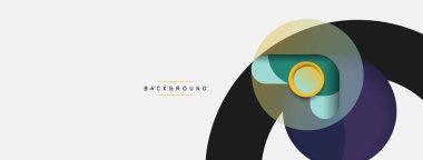 Çember ve yuvarlak şekiller soyut arkaplan. Duvar kağıdı afişi veya iniş sayfası için vektör illüstrasyonu