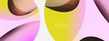 Yaratıcı geometrik duvar kağıdı. Asgari soyut arkaplan. Duvar kağıdı arkaplanı veya iniş sayfası için daire ve dalga kompozisyon vektör çizimi