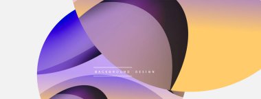 Yaratıcı geometrik duvar kağıdı. Asgari soyut arkaplan. Duvar kağıdı arkaplanı veya iniş sayfası için daire ve dalga kompozisyon vektör çizimi