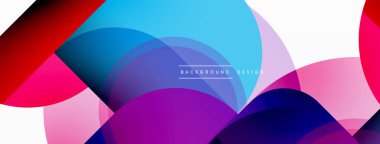 Yuvarlak üçgen çizgileri ve daireleri şekillendirir. Duvar kağıdı afişi arkaplanı veya iniş sayfası için Geometrik vektör çizimi