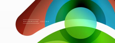 Renkli geometrik şekilli soyut arkaplan. Yuvarlak şekilli, daire ve çizgilerle çok güzel bir arka plan. Geometrik tasarım. Vektör illüstrasyonu