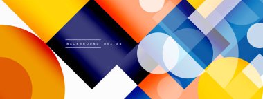 Güzel soyut bir arka plan. Çemberler, üçgen şekiller ve kareler. Duvar kağıdı, pankart, arkaplan veya iniş için en küçük geometrik şablon