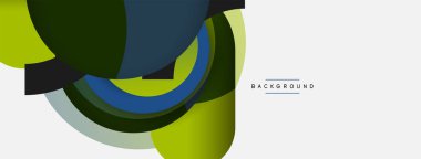 Çember ve yuvarlak şekiller soyut arkaplan. Duvar kağıdı afişi veya iniş sayfası için vektör illüstrasyonu