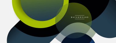 Vektör yuvarlak şekilli daireler minimum geometrik arkaplan. Duvar kağıdı afişi veya iniş sayfası için vektör illüstrasyonu