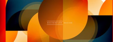 Yaratıcı geometrik duvar kağıdı. Asgari çember üçgen ve kare çizgi soyut arkaplan. Duvar kağıdı afişi veya iniş sayfası için vektör illüstrasyonu