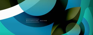 Renkli geometrik şekilli soyut arkaplan. Yuvarlak şekilli, daire ve çizgilerle çok güzel bir arka plan. Geometrik tasarım. Vektör illüstrasyonu