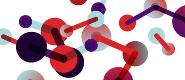 Çizgi noktaları geometrik soyut arkaplan bağlantıları. Çizgilerle birbirine bağlı çemberler. Duvar kağıdı, afiş, arkaplan veya iniş için moda tekno iş şablonu