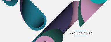 Soyut arkaplan. Minimum geometrik daireler ve koyu gölgeli yuvarlak şekiller. Duvar kağıdı afişi veya arkaplan için moda teknoloji iş şablonu