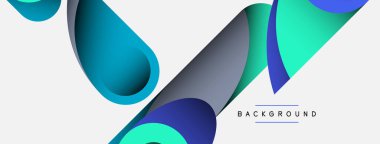 Soyut arkaplan. Minimum geometrik daireler ve koyu gölgeli yuvarlak şekiller. Duvar kağıdı afişi veya arkaplan için moda teknoloji iş şablonu