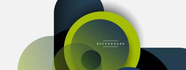 Çember ve yuvarlak şekiller soyut arkaplan. Duvar kağıdı afişi veya iniş sayfası için vektör illüstrasyonu