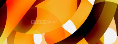 Yuvarlak şekiller daireler ve diğer geometrik şekiller. Duvar kağıdı afişi arkaplan kartı veya iniş sayfası için vektör illüstrasyonu