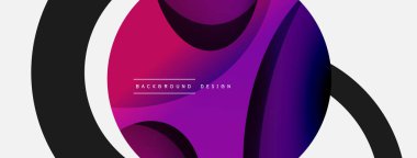 Yaratıcı geometrik duvar kağıdı. Asgari soyut arkaplan. Duvar kağıdı arkaplanı veya iniş sayfası için daire ve dalga kompozisyon vektör çizimi