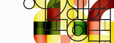 Minimum geometrik soyut arkaplan. Çember kare ve üçgen tasarım. Duvar kağıdı, afiş, arkaplan veya iniş için moda tekno iş şablonu