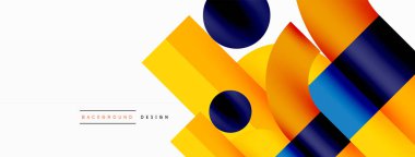 Çember ve kare geometrik arkaplan. Duvar kağıdı, pankart, arkaplan ya da iniş için üçgen ve kareli yuvarlak şekiller