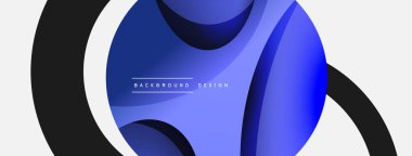 Yaratıcı geometrik duvar kağıdı. Asgari soyut arkaplan. Duvar kağıdı arkaplanı veya iniş sayfası için daire ve dalga kompozisyon vektör çizimi