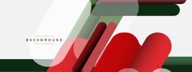 Yuvarlak şekiller ve çizgiler üst üste biniyor. Duvar kağıdı afişi veya iniş sayfası için vektör illüstrasyonu