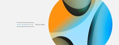 Yaratıcı geometrik duvar kağıdı. Asgari soyut arkaplan. Duvar kağıdı arkaplanı veya iniş sayfası için daire ve dalga kompozisyon vektör çizimi