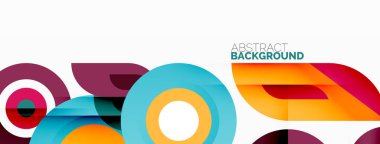 Duvar kağıdı, afiş, arkaplan için halkalar ve daireler geometrik soyut arkaplan