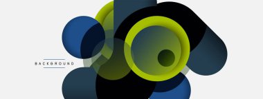 Vektör yuvarlak şekilli daireler minimum geometrik arkaplan. Duvar kağıdı afişi veya iniş sayfası için vektör illüstrasyonu