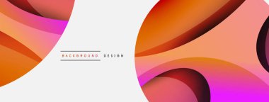 Yaratıcı geometrik duvar kağıdı. Asgari soyut arkaplan. Duvar kağıdı arkaplanı veya iniş sayfası için daire ve dalga kompozisyon vektör çizimi