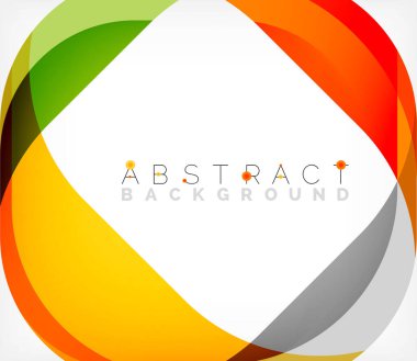 Üst üste binen dalgalarla soyut kare şekil, minimum geometrik arkaplan. Duvar Kağıdı, Sancak, Arkaplan, İniş Sayfası için Vektör İllüstrasyonu