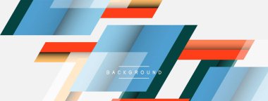 Vektör arkaplanı. Gölge efektli soyut örtüşen renk çizgileri tasarımı. Duvar kağıdı afişi için resim arkaplanı veya iniş sayfası