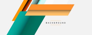 Vektör arkaplanı. Gölge efektli soyut örtüşen renk çizgileri tasarımı. Duvar kağıdı afişi için resim arkaplanı veya iniş sayfası