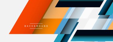 Vektör arkaplanı. Gölge efektli soyut örtüşen renk çizgileri tasarımı. Duvar kağıdı afişi için resim arkaplanı veya iniş sayfası