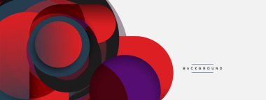 Yaratıcı geometrik duvar kağıdı. Asgari soyut arkaplan. Duvar kağıdı arkaplanı veya iniş sayfası için daire bileşimi vektör çizimi