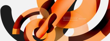 Yuvarlak şekiller daireler ve diğer geometrik şekiller. Duvar kağıdı afişi arkaplan kartı veya iniş sayfası için vektör illüstrasyonu