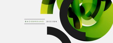 Yuvarlak şekiller daireler ve diğer geometrik şekiller. Duvar kağıdı afişi arkaplan kartı veya iniş sayfası için vektör illüstrasyonu