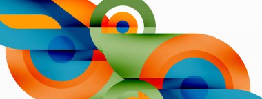 Duvar kağıdı, afiş, arkaplan için halkalar ve daireler geometrik soyut arkaplan