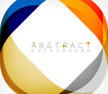 Üst üste binen dalgalarla soyut kare şekil, minimum geometrik arkaplan. Duvar Kağıdı, Sancak, Arkaplan, İniş Sayfası için Vektör İllüstrasyonu