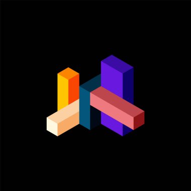 Soyut arkaplan. 3 boyutlu küp, küp elementler ve bloklar. Duvar kağıdı, afiş, arkaplan, iniş sayfası için tekno veya iş konsepti