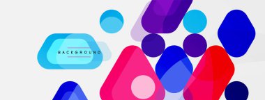 Soyut yuvarlak geometrik şekiller ve daireler. Duvar kağıdı, afiş, arkaplan veya iniş için moda tekno iş şablonu