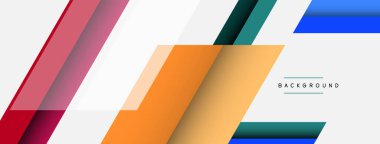 Vektör arkaplanı. Gölge efektli soyut örtüşen renk çizgileri tasarımı. Duvar kağıdı afişi için resim arkaplanı veya iniş sayfası