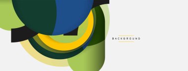 Yaratıcı geometrik duvar kağıdı. Asgari soyut arkaplan. Duvar kağıdı arkaplanı veya iniş sayfası için daire bileşimi vektör çizimi